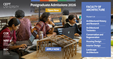 CEPT University Opens Admissions for Architecture Postgraduate Programs; Applications Open Until March 31, 2026
