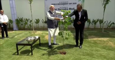 Gujarat: PM Modi plants sapling on World Environment Day, reviews projects in Surat