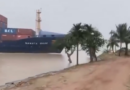 Bengal: Container ship hits Hooghly riverbank near Diamond Harbour