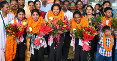 Asian Games gold medalists from Jharkhand return home, get warm welcome at Ranchi airport